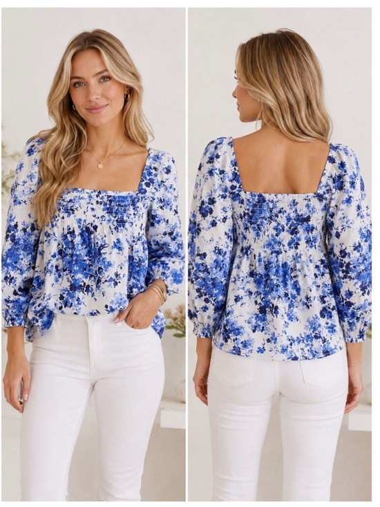 Tuckernuck Tops - Tuckernuck Bluebell Meadows Tilli Blouse